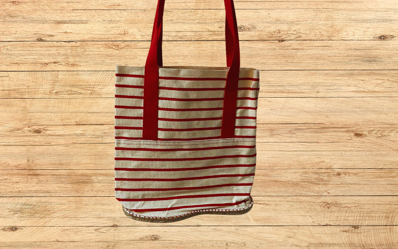 Sac Espadrille - Écru & Rouge