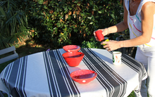 Nappe en coton enduit ronde idéale pour votre jardin