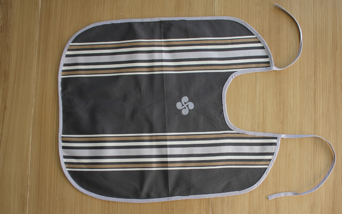 BAVOIR « CRUSTACÉ » GRIS - 2 broderies
