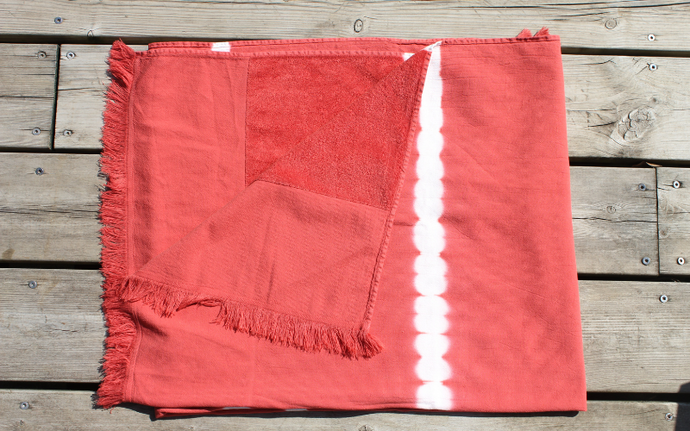 FOUTAS À FRANGES - Tie & Dye - rouge brique