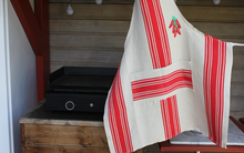 TABLIER "BEIGE" Metis - Rayures rouges