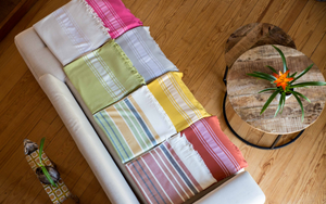 FOUTA FRANGES "MYKONOS" - Tomette